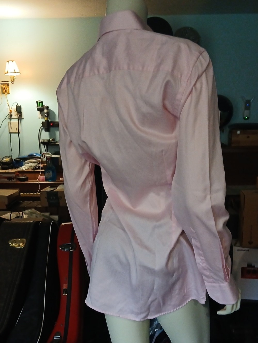NWOT Eton Textured Light Pink Men's ContemporaryLong Sleeve Size 39 16.5 - Picture 4 of 8